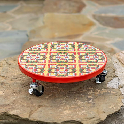 Ceramic Mosaic Tile Plant Trolley (Set of 2) 11.8" Size