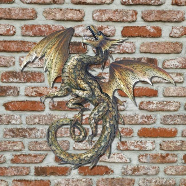 Metal Serpentine Dragon Wall Decoration