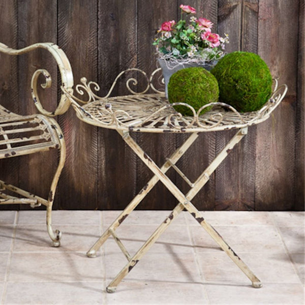 Folding Iron Garden Table Victorian-Style "Stephania"