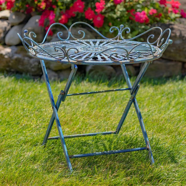 Folding Iron Garden Table Victorian-Style "Stephania"