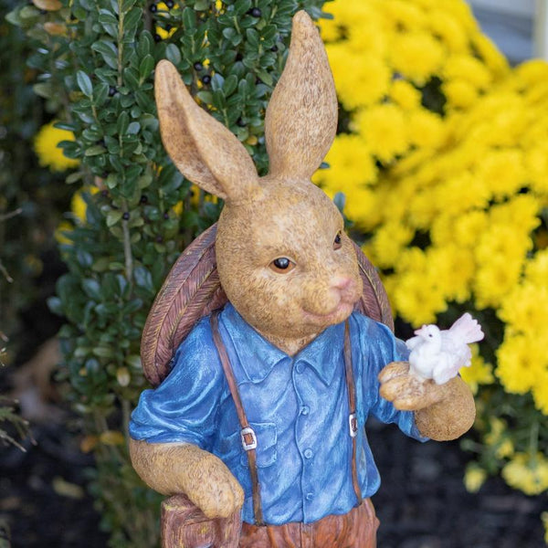 Rabbit Garden Statues 25" Tall Magnesium