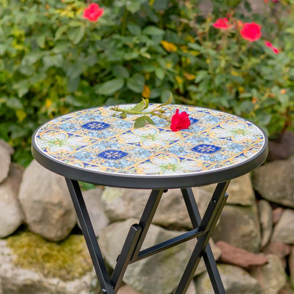 "Bar Harbor" Three Piece Mosaic Bistro Set - Blue, Green & Peach