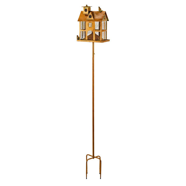 85" Tall Colonial Home Iron Birdfeeder Stake "Ivyland"