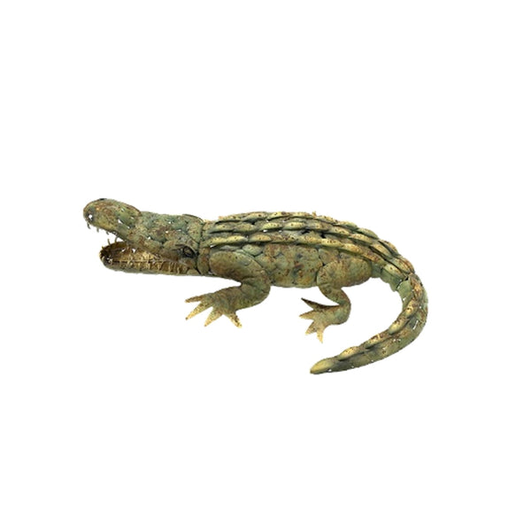 Set of 2 Assorted Metal Alligator Garden Decorations "Cypress & Blackwater"