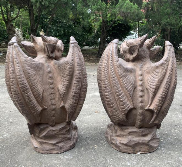 Set of 2 Magnesium Gargoyle Statues "Misha & Dima"