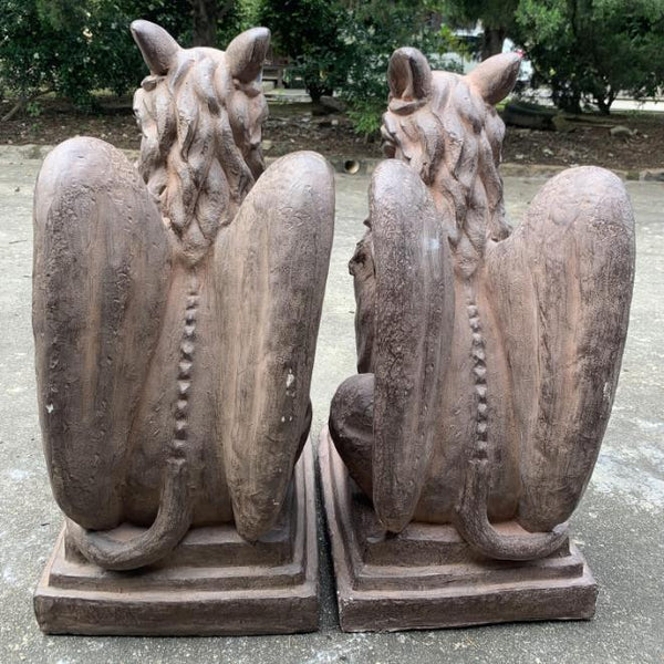 Set of 2 Magnesium Griffin Statues "Peter & Lois" 28" Tall