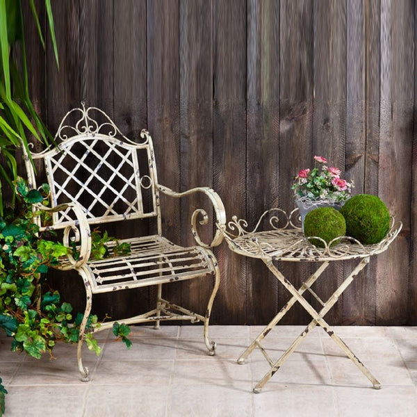 Folding Iron Garden Table Victorian-Style "Stephania"