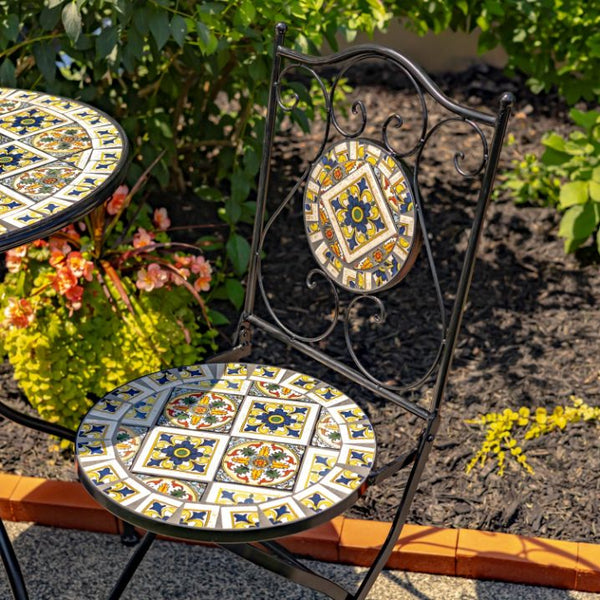 Boston Mosaic Bistro Table and Chairs Set