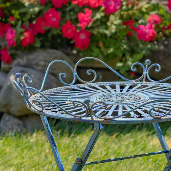 Folding Iron Garden Table Victorian-Style "Stephania"