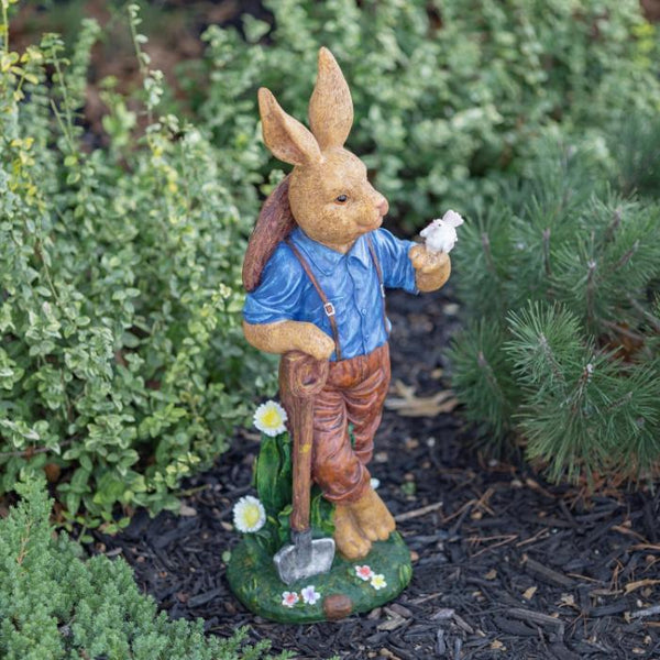 Rabbit Garden Statues 25" Tall Magnesium