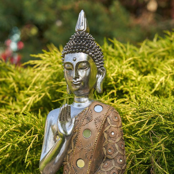 16" Tall Polyresin Preaching Tibetan Buddha in the Vitarka Mudra