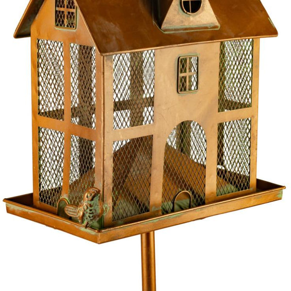 85" Tall Colonial Home Iron Birdfeeder Stake "Ivyland"