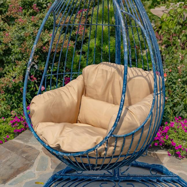 89" Tall One-Person Hanging Metal Egg Chair Hammock with Stand