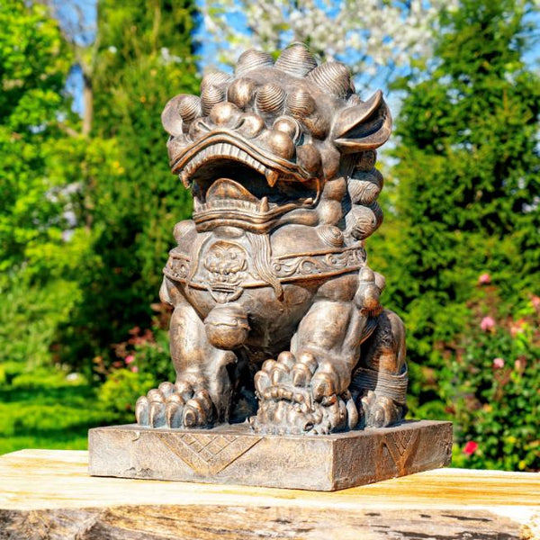 Set of 2 Magnesium Foo Dog Statues "Gan & An" 34" Tall