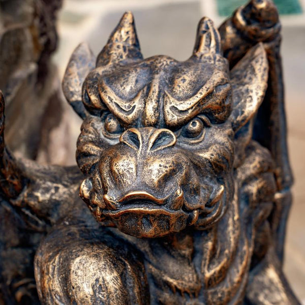 Set of 2 Magnesium Gargoyle Statues "Misha & Dima"