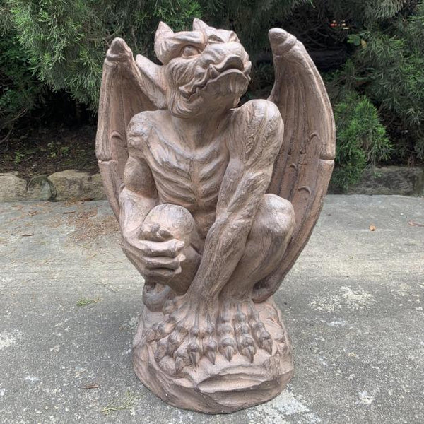 Set of 2 Magnesium Gargoyle Statues "Misha & Dima"