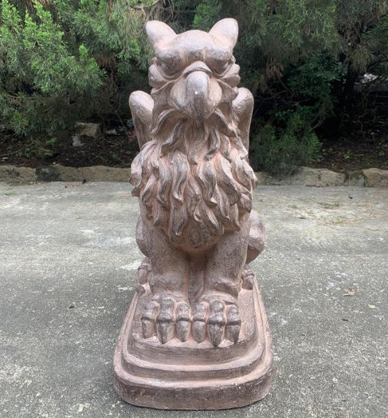 Set of 2 Magnesium Griffin Statues "Peter & Lois" 28" Tall