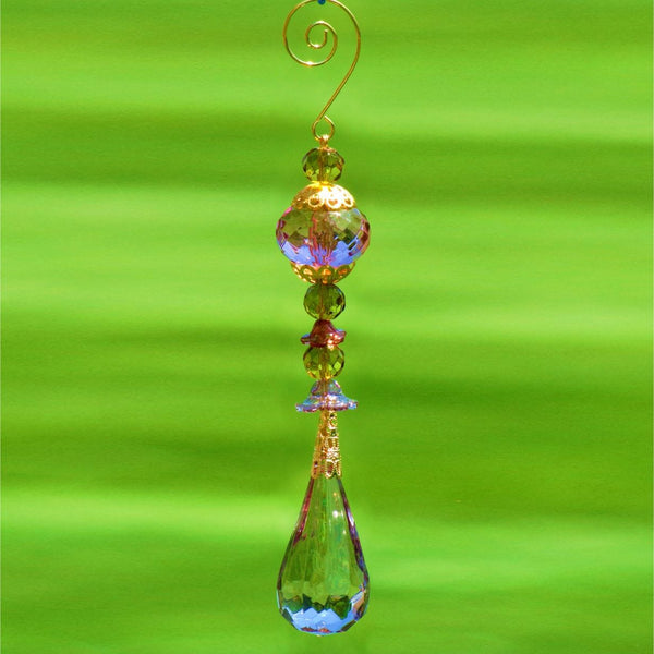 7" Long Acrylic Teardrop Ornament in 6 Assorted Colors
