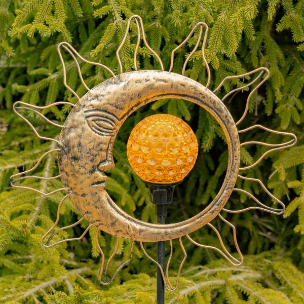 Dual Sun & Moon Solar Spinning LED Garden Stakes
