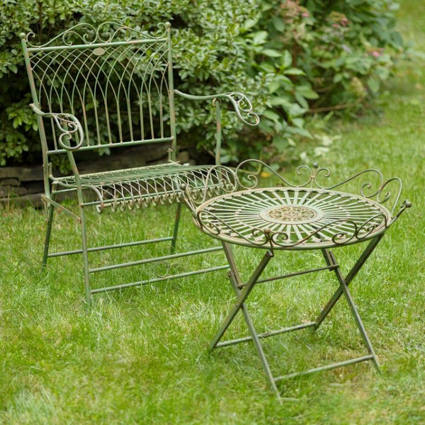 Folding Iron Garden Table Victorian-Style "Stephania"