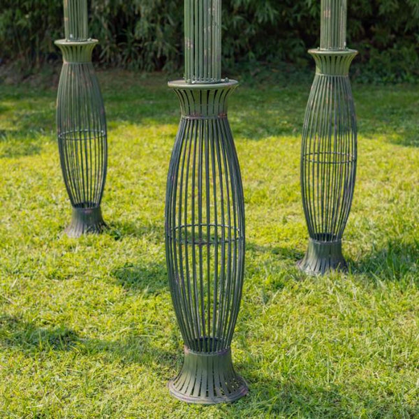 13ft. Tall Round Metal Garden Gazebo in Antique Blue "Zara"