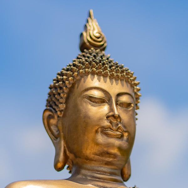 Preaching Buddha Statue with Diamond Mirror Accents 17.3" Tall Polyresin