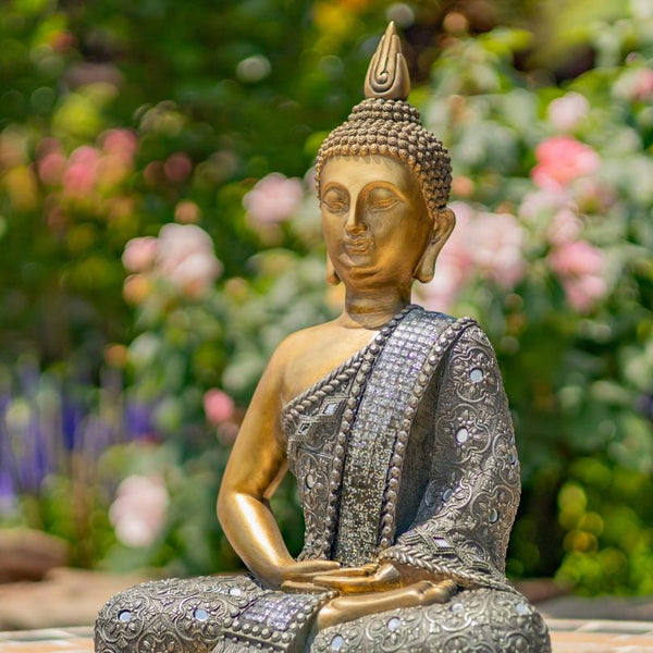 Meditative Polyresin Buddha Statue 15.75" Tall