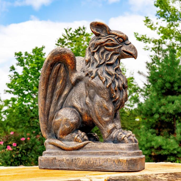 Set of 2 Magnesium Griffin Statues "Peter & Lois" 28" Tall