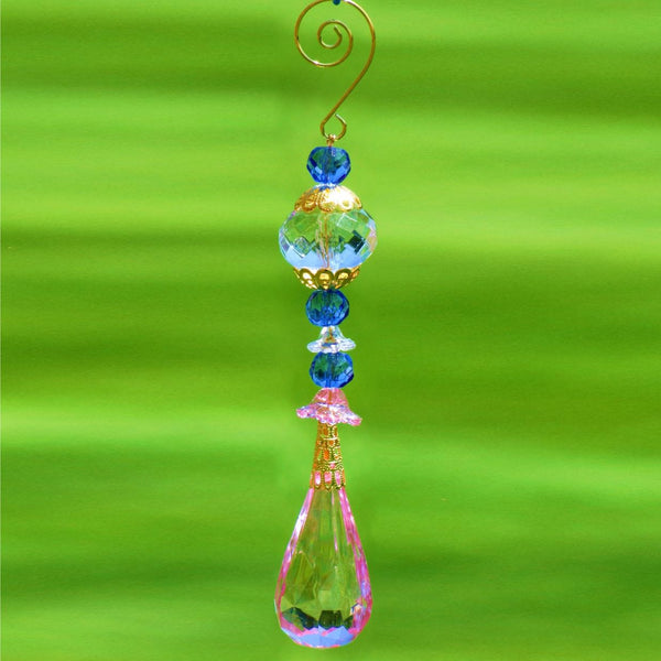 7" Long Acrylic Teardrop Ornament in 6 Assorted Colors