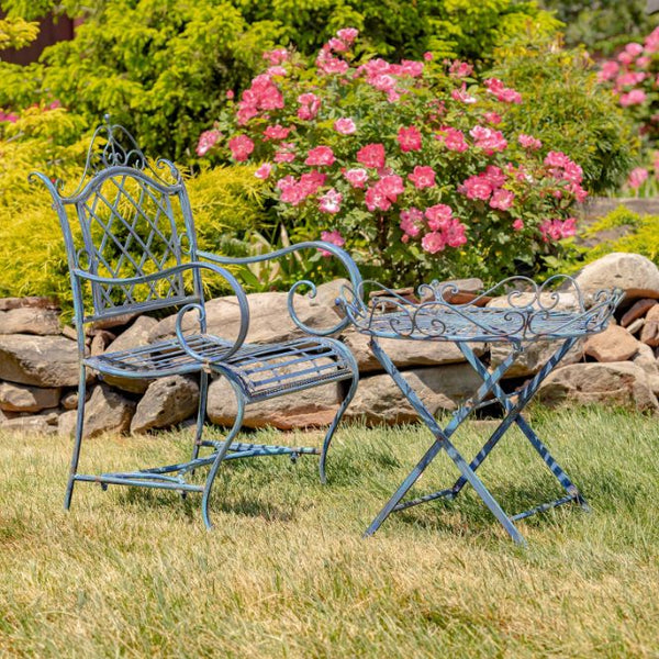 Folding Iron Garden Table Victorian-Style "Stephania"