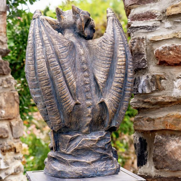Set of 2 Magnesium Gargoyle Statues "Misha & Dima"