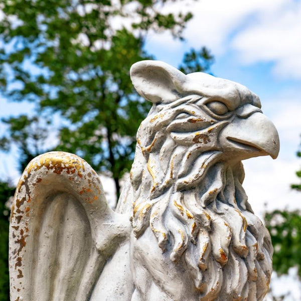 Set of 2 Magnesium Griffin Statues "Peter & Lois" 28" Tall