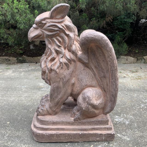 Set of 2 Magnesium Griffin Statues "Peter & Lois" 28" Tall