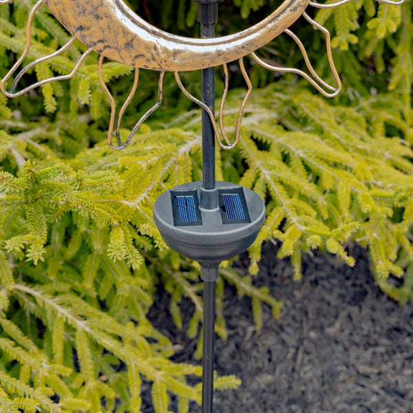 Dual Sun & Moon Solar Spinning LED Garden Stakes