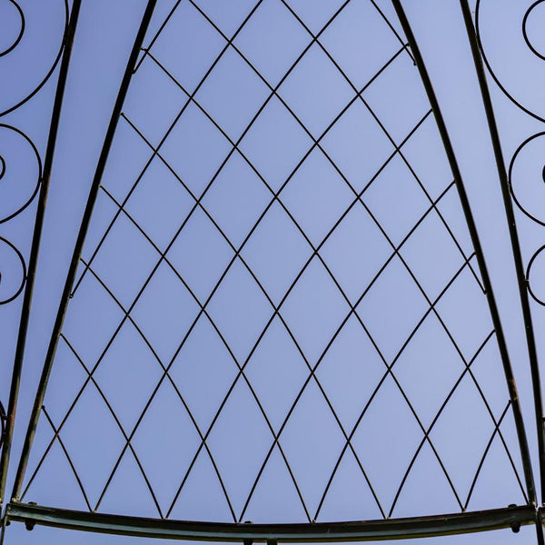 13ft. Tall Round Metal Garden Gazebo in Antique Blue "Zara"