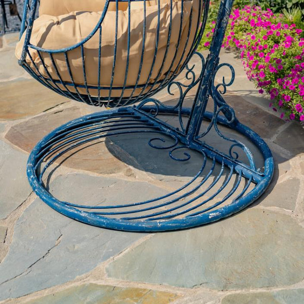 89" Tall One-Person Hanging Metal Egg Chair Hammock with Stand