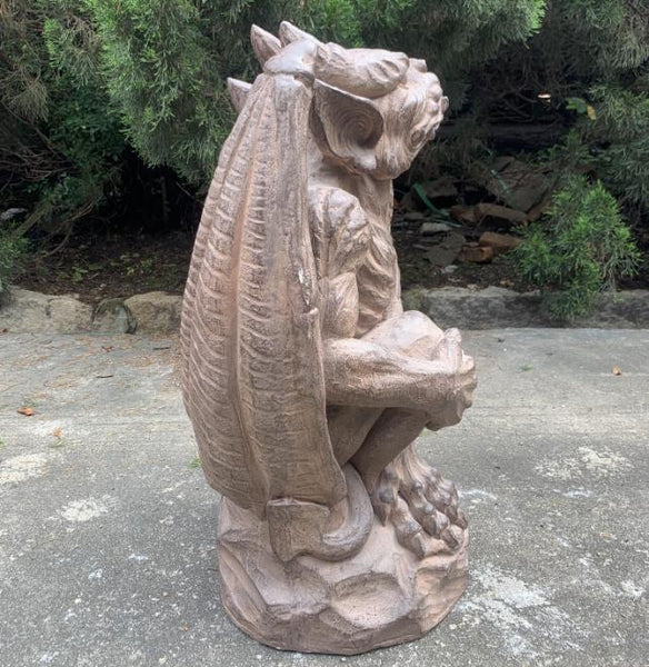 Set of 2 Magnesium Gargoyle Statues "Misha & Dima"