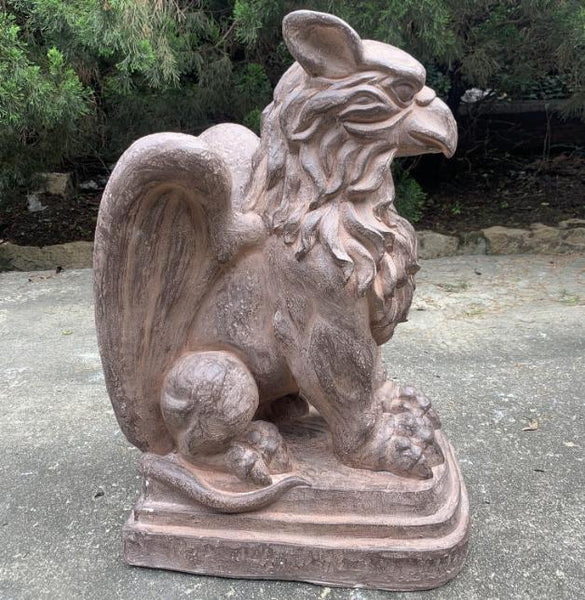Set of 2 Magnesium Griffin Statues "Peter & Lois" 28" Tall