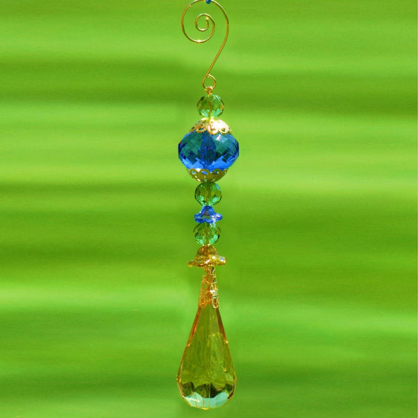 7" Long Acrylic Teardrop Ornament in 6 Assorted Colors