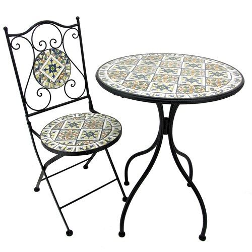 Boston Mosaic Bistro Table and Chairs Set