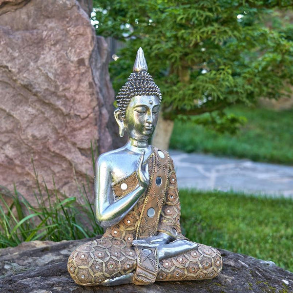 16" Tall Polyresin Preaching Tibetan Buddha in the Vitarka Mudra