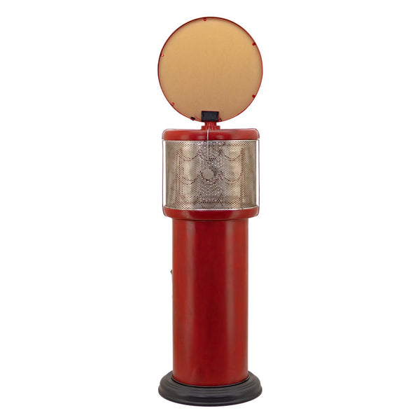 Old Style Gas-Pump-Shaped Wine Rack in Red "Route 66" 70.5" Tall