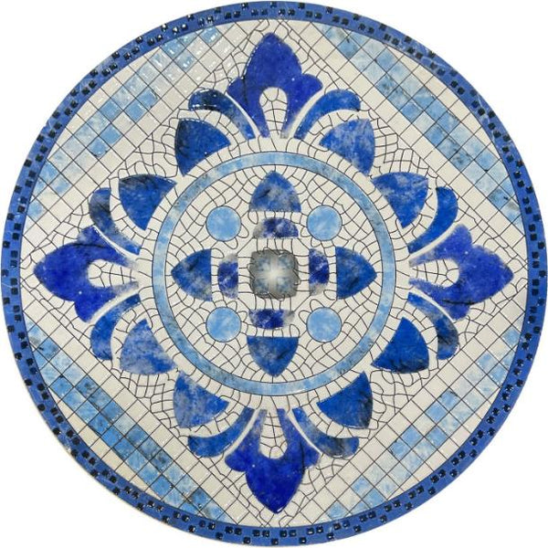 "Cape May" Three Piece Mosaic Bistro Set, Bench, Plant Stand