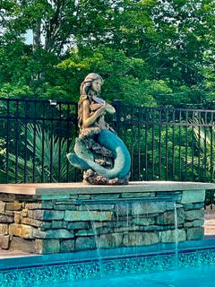 Metal Mermaid Garden Statue Figurines | Ocean Beach Theme Decor