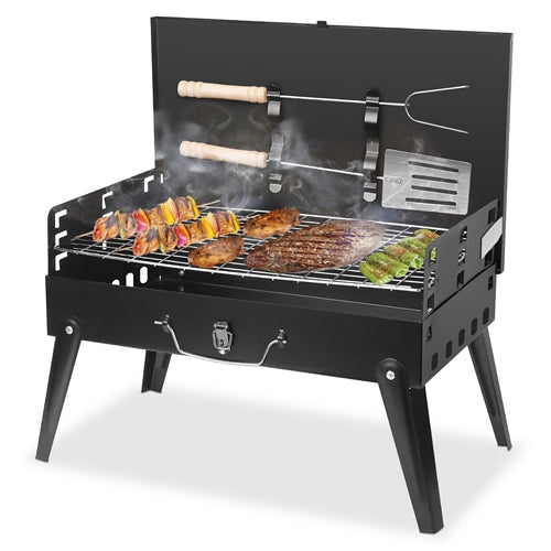 Small Portable Charcoal Grill Foldable BBQ Suitcase Grill For Outdoor Camping