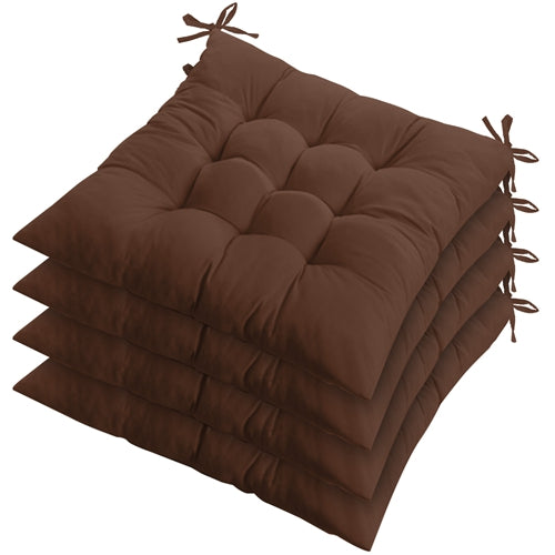 4 Pack Square Chair Replacement Cushion Pads Pillow Soft Tie On Sitting Mats