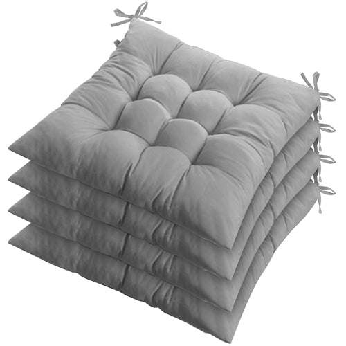 4 Pack Square Chair Replacement Cushion Pads Pillow Soft Tie On Sitting Mats
