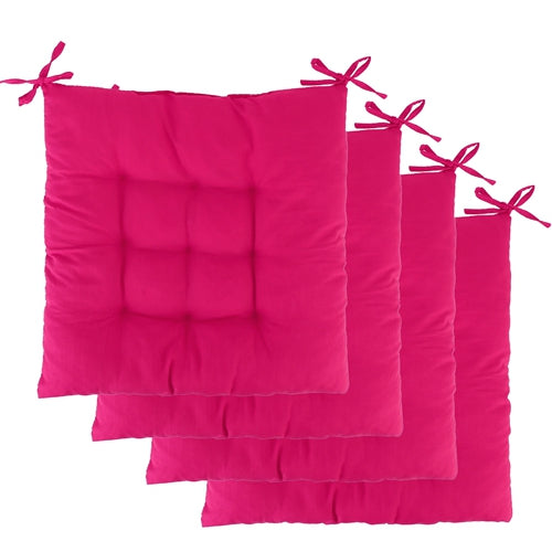 4 Pack Square Chair Replacement Cushion Pads Pillow Soft Tie On Sitting Mats