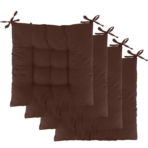 4 Pack Square Chair Replacement Cushion Pads Pillow Soft Tie On Sitting Mats