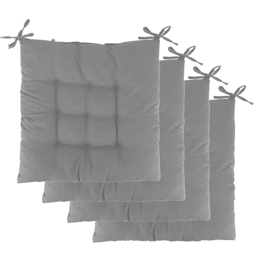 4 Pack Square Chair Replacement Cushion Pads Pillow Soft Tie On Sitting Mats